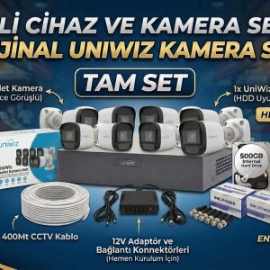 16 Kameralı UNIWIZ AHD Kamera Seti - TAM SET (500GB HDD + 400M Kablo Dahil)