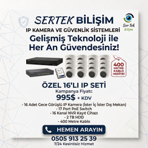 16 Kameralı IP Kamera Seti