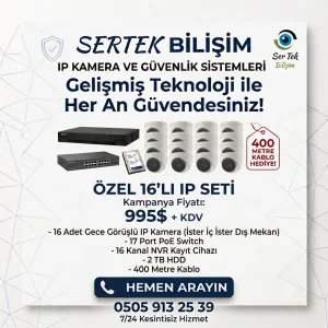16 Kameralı IP Kamera Seti
