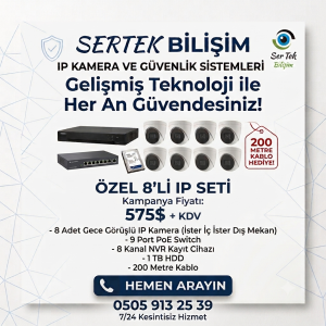 8 Kanal IP Kamera Güvenlik Seti